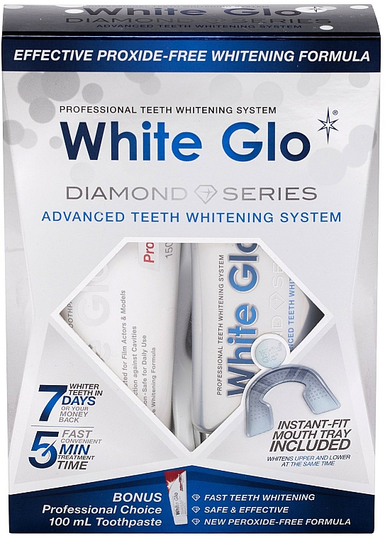Zestaw - White Glo Diamond Series Set (toothpaste 100 ml + toothgel 50 ml) — Zdjęcie N1