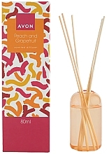 Dyfuzor zapachowy z patyczkami Brzoskwinia i grejpfrut - Avon Peach & Grapefruit Scented Diffuser — Zdjęcie N1