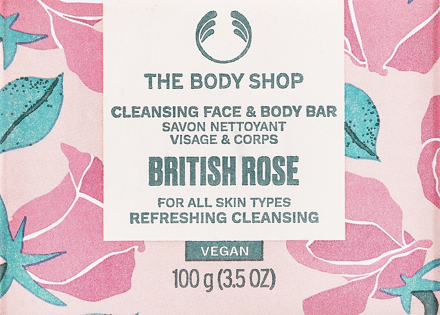 Mydło do twarzy i ciała z brytyjskiej róży - The Body Shop British Rose Cleansing Face & Body Bar — Zdjęcie N3