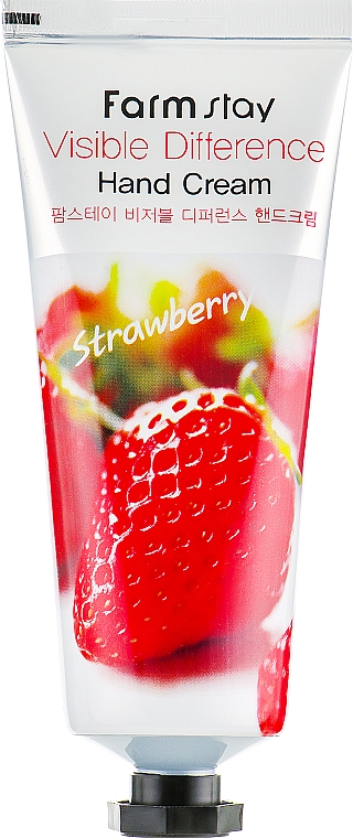 Krem do rąk z ekstraktem z truskawki - FarmStay Visible Difference Hand Cream Strawberry