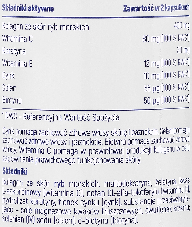 Kolagen morski na skórę, włosy i paznokcie - Noble Health Marine Collagen Suplement Diety — Zdjęcie N3