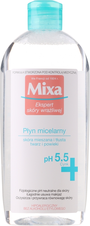 Płyn micelarny do skóry mieszanej i tłustej - Mixa Sensitive Skin Expert Micellar Water