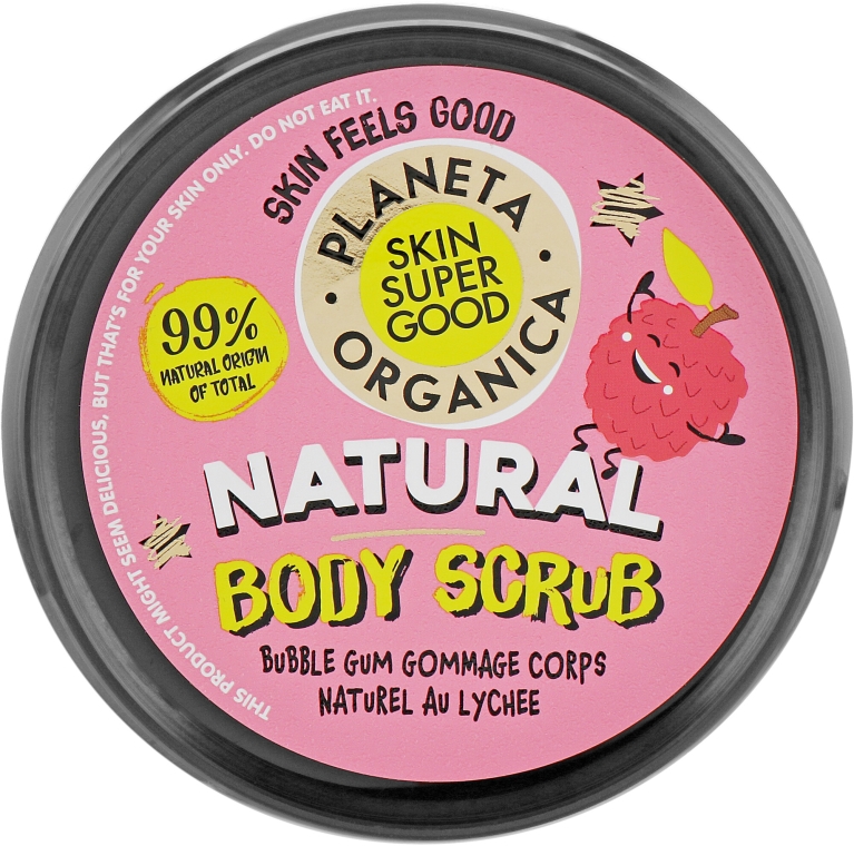 Naturalny peeling do ciała Liczi i guma balonowa - Planeta Organica Natural Body Scrub Lychee & Bubble Gum — Zdjęcie N2