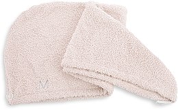 Beżowy ręcznik-turban do włosów (68 x 26 cm) - MAKEUP — Zdjęcie N2