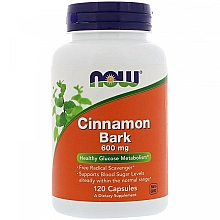 Cynamonowiec wonny w kapsułkach - Now Foods Cinnamon Bark — Zdjęcie N1