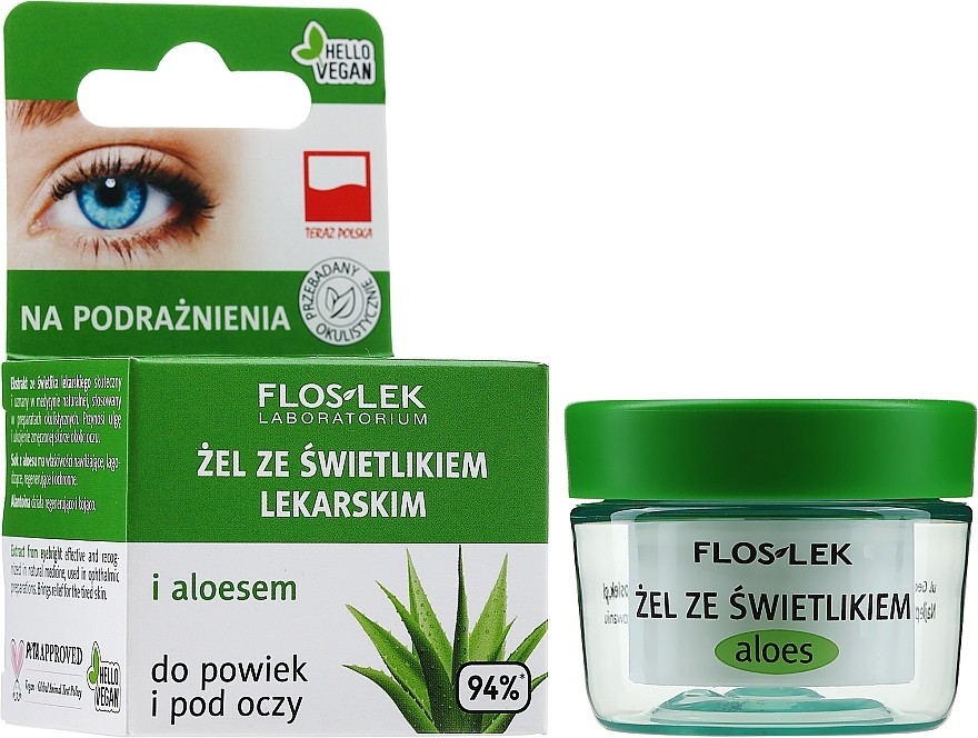 Żel pod oczy ze świetlikiem i aloesem - Floslek Lid And Under Eye Gel With Aloe Extract