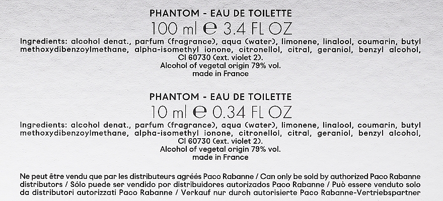 Paco Rabanne Phantom - Zestaw (edt 100 ml + edt 10 ml) — Zdjęcie N3