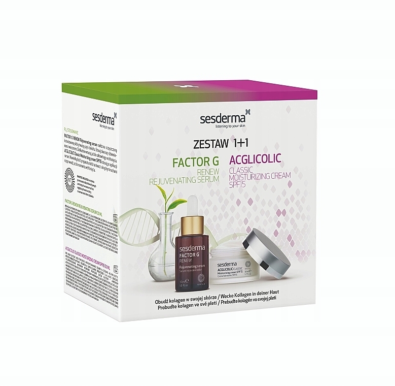 Zestaw - SesDerma Laboratories Factor G & Acglicolic (serum/30ml + cr/50ml) — Zdjęcie N2