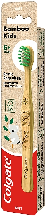 Bambusowa szczoteczka do zębów dla dzieci powyżej 6 lat 1 szt. - Colgate Bamboo Kids  — Zdjęcie N1
