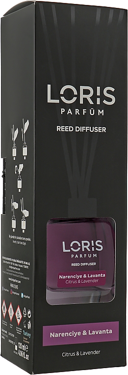 Dyfuzor zapachowy Cytrusy i lawenda - Loris Parfum Reed Diffuser Citrus & Lavender — Zdjęcie N1