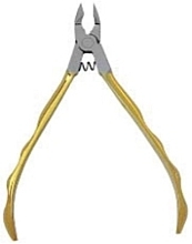 Cążki do skórek - Accuram Instruments Cuticle Nipper Italian Design Gold Plated Ergonomic Handle 10cm — Zdjęcie N1