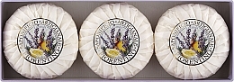 Zestaw naturalnych mydeł w kostce Cedr i lawenda - Saponificio Artigianale Fiorentino Capri Lavender & Cedar (3 x soap 100 g) — Zdjęcie N2