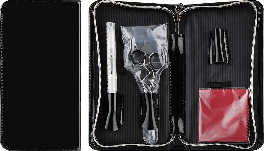 Nożyczki fryzjerskie w czarnym etui - Olivia Garden PrecisionCut 5.0 — Zdjęcie N2