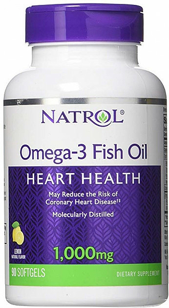 Olej rybny z kwasem Omega-3 w żelowych kapsułkach - Natrol Omega-3 Fish Oil — Zdjęcie N1