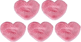 Miękkie płatki do demakijażu wielokrotnego użytku, 5 szt., różowe - Glov Reusable Cosmetic Heart-Shaped Design — Zdjęcie N2