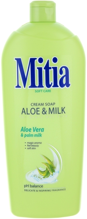 Kremowe mydło do rąk Aloes i mleczko palmowe - Mitia Aloe & Milk Cream Soap (wymienny wkład) — Zdjęcie N1