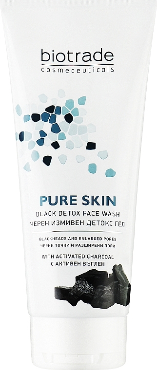 Żel detoksykujący z węglem i kwasem mlekowym - Biotrade Pure Skin Black Detox Face Wash — Zdjęcie N1