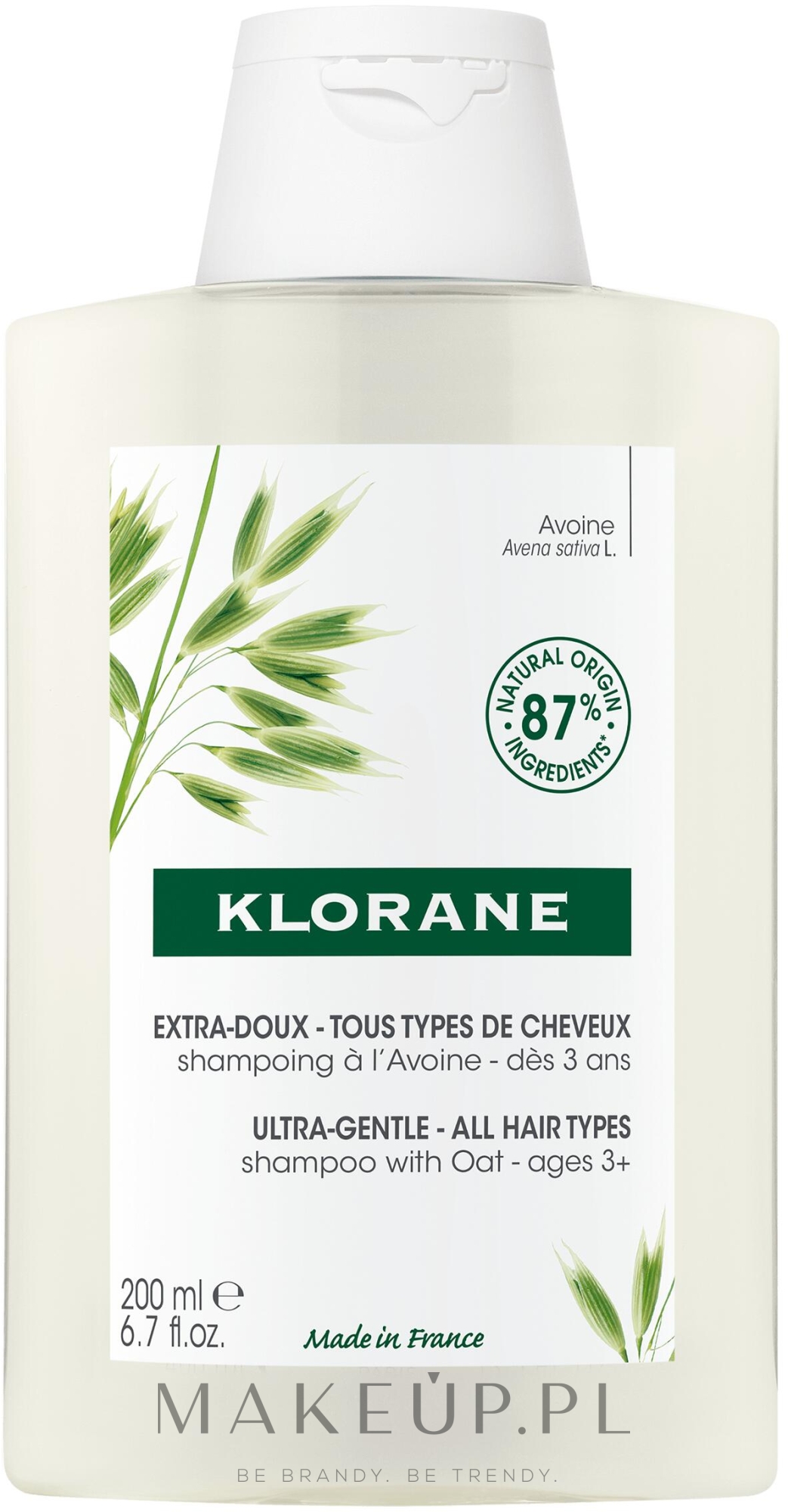 Delikatny szampon do włosów z mleczkiem owsianym - Klorane Gentle Shampoo With Oat Milk — Zdjęcie 200 ml