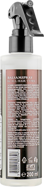 Balsam do włosów w sprayu z keratyną i olejkiem arganowym	 - Visage Keratin & Argan Balsam Spray — Zdjęcie N2