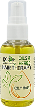 Odświeżający olejek do włosów przetłuszczających się - Eco U Hair Therapy Oils & Herbs Oily Hair — Zdjęcie N1
