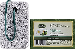Kup Zestaw, mydło o zapachu jaśminu - Kalliston Set Soap + Pumice (soap/100g + stone/1pcs)