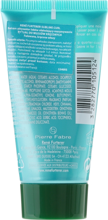 Aktywująca odżywka przeciw plątaniu się włosów falowanych i kręconych - Rene Furterer Sublime Curl Activating Detangling Conditioner — Zdjęcie N2