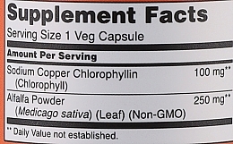 Naturalny suplement Chlorofil, 100 mg, 90 kapsułek - Now Foods Chlorophyll — Zdjęcie N2