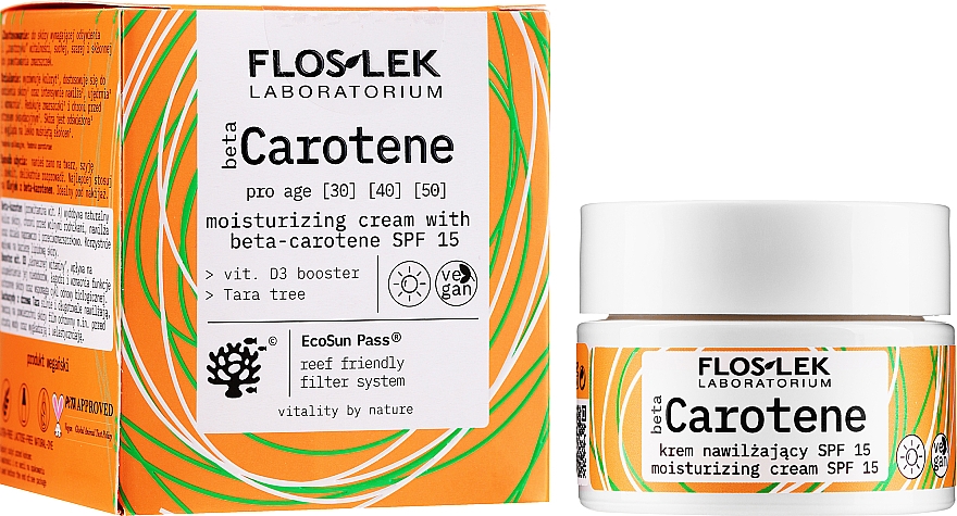 Krem nawilżający z beta-karotenem SPF15 - Floslek Beta Carotene Cream — Zdjęcie N2
