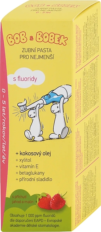 Pasta do zębów dla dzieci o smaku truskawkowo-malinowym - Profimed Bob & Bobek Baby Toothpaste — Zdjęcie N1