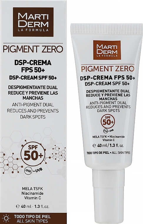 Depigmentujący krem ​​do twarzy - MartiDerm Pigment Zero DSP-Cream SPF 50+ — Zdjęcie N2