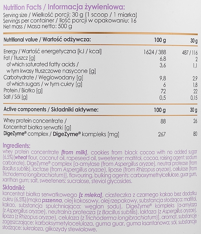 Białko z enzymami trawiennymi Ciasteczka - AllNutrition AllDeynn WheyRose Cookie With Cookies — Zdjęcie N3