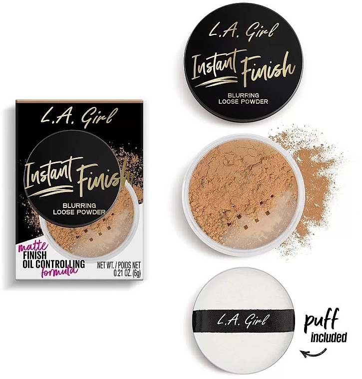 Sypki puder do twarzy - L.A. Girl Instant Finish Blurring Loose Powder — Zdjęcie N2