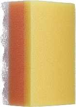 Gąbka do kąpieli prostokątna, żółto-pomarańczowo-biała - Ewimark — Zdjęcie N1