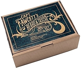 Zestaw - Captain Fawcett Beard & Tache Gift Set (oil/10ml + wax/15ml + comb/1pcs) — Zdjęcie N3