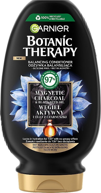Odżywka do włosów z węglem aktywnym i olejem z czarnuszki - Garnier Botanic Therapy Balancing Conditioner