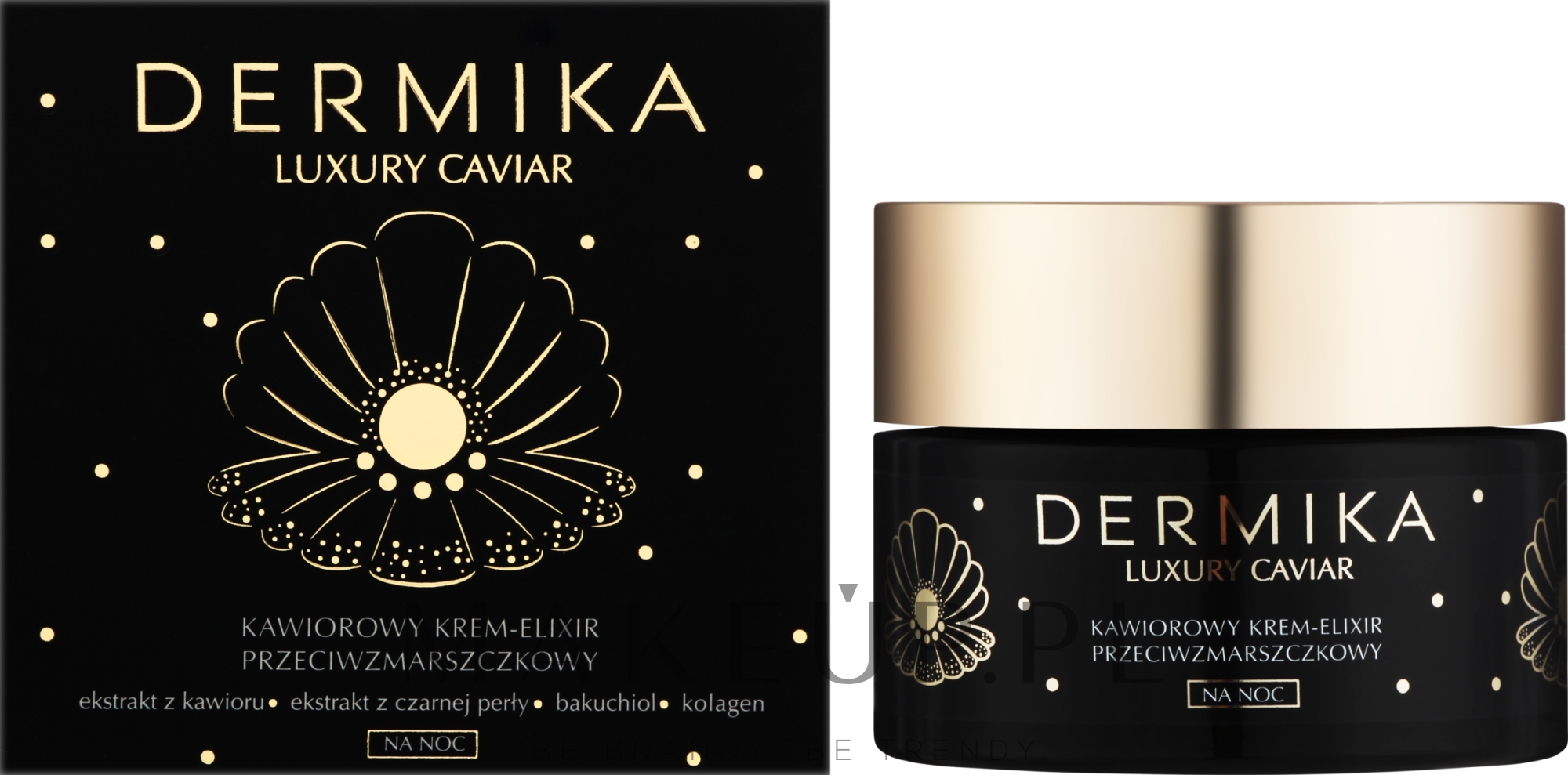 Przeciwzmarszczkowy krem-eliksir do twarzy na noc - Dermika Luxury Caviar Cream Elixir — Zdjęcie 50 ml