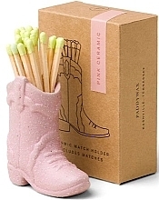 Kup Etui na zapałki z wypełnieniem, różowe - Paddywax Nashville Ceramic Boot Match Holder Pink