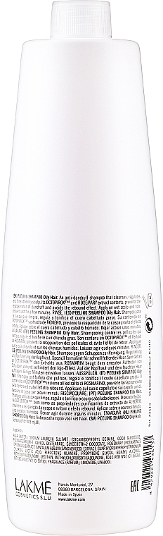 Tonizujący szampon przeciwłupieżowy do włosów przetłuszczających się - Lakmé K.Therapy Peeling Shampoo Oily — Zdjęcie N3
