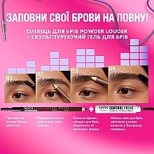 Kredka do brwi - NYX Professional Makeup Powder Louder Eyebrow Pencil — Zdjęcie N9