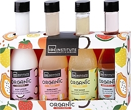 Kup Zestaw - IDC Institute Organic 4 Bottle Gif Set (b/lot/120ml + b/bath/120ml + b/scr/120ml + sh/gel/120ml)