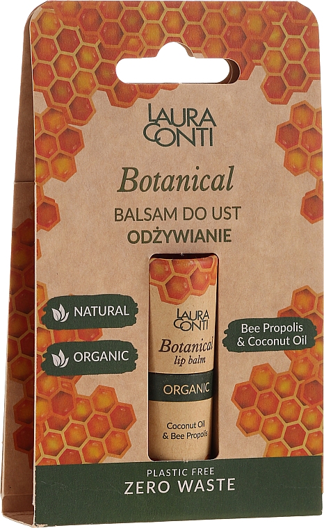 Balsam do ust Olej kokosowy i propolis - Laura Conti Botanical Lip Balm — Zdjęcie N1