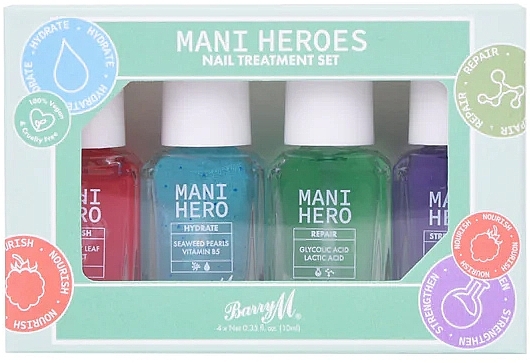 Zestaw serum do paznokci - Barry M Mani Heroes Nail Treatment Set (nail/ser/4x10ml) — Zdjęcie N1
