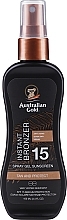 Żel w sprayu do opalania z naturalnym bronzerem, 100 ml - Australian Gold Spray Gel Sunscreen with Instant Bronzer SPF 15 — Zdjęcie N1