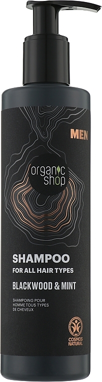 Szampon do włosów z czarnym drewnem i miętą - Organic Shop Men Shampoo — Zdjęcie N1
