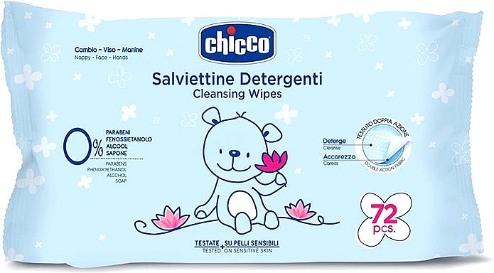 PREZENT! Delikatne oczyszczające chusteczki nawilżane dla dzieci, 72 szt. - Chicco Baby Cleansing Wipes — Zdjęcie N1