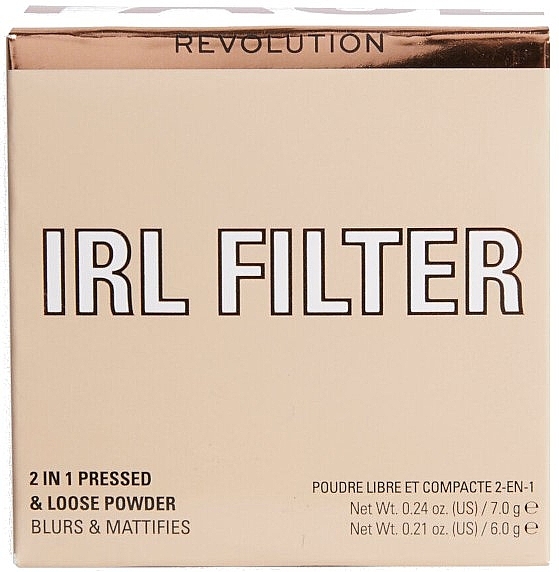 Puder do twarzy - Makeup Revolution IRL Filter 2 in 1 Pressed & Loose Powder Translucent — Zdjęcie N5
