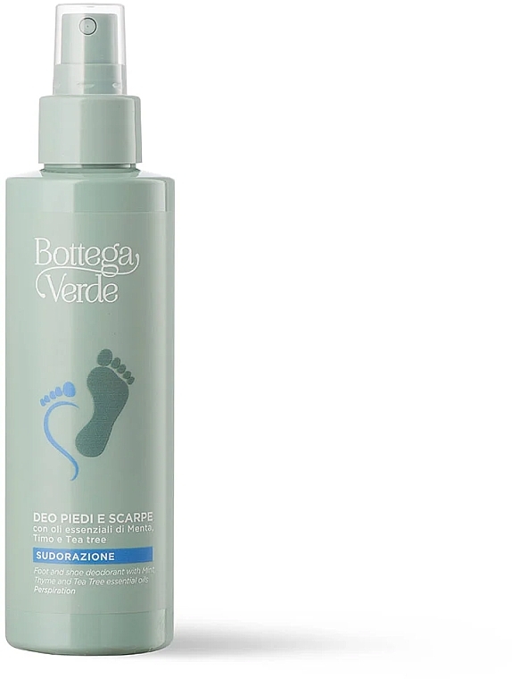 Spray do stóp z olejkami z mięty pieprzowej, tymianku i drzewa herbacianego - Bottega Verde Foot And Shoe Deodorant  — Zdjęcie N1