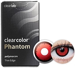 Kolorowe soczewki kontaktowe Angelic Red, 2 sztuki - Clearlab ClearColor Phantom — Zdjęcie N2