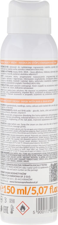 Zmiękczający krem-maska do stóp z kwasami AHA i BHA - Farmona Professional Podologic Acid — Zdjęcie N2