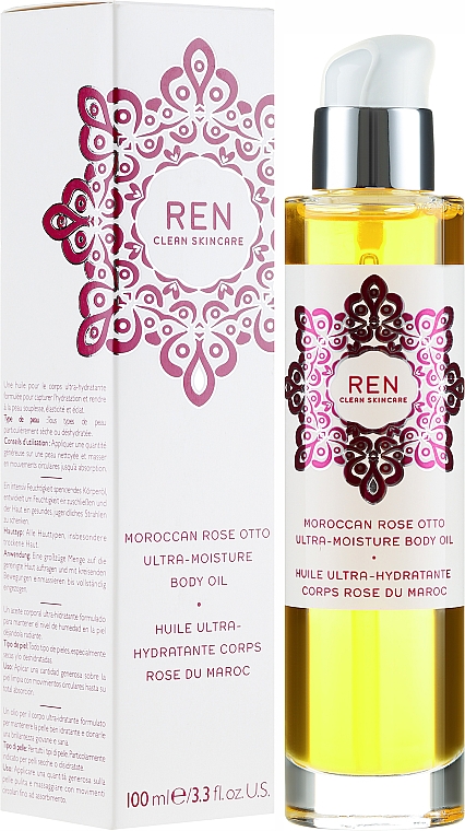 Odżywczy ultranawilżający olejek do ciała z różą marokańską - Ren Moroccan Rose Otto Ultra-Moisture Body Oil — Zdjęcie N4
